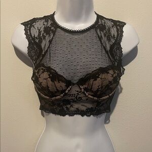 Victoria's Secret Dream Angels High-neck lace longline bralette / demi bra 32B